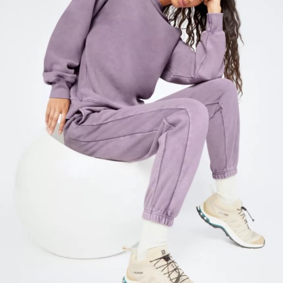 TNA Pants - TNA Aritzia Mid-rise Fleece Purple Wash Cozy Boyfriend Sweatpant Jogger …